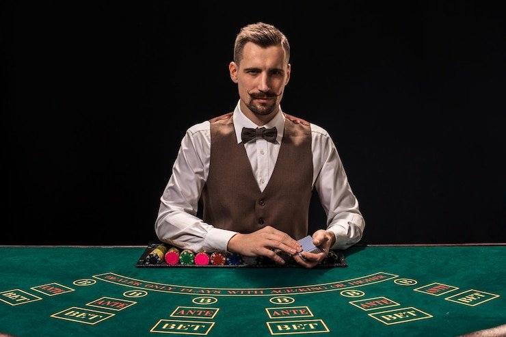 Layar meja blackjack langsung sky123 dengan dealer profesional dan streaming HD